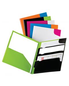 Oxford™ 8-Pocket Paper Folder, 8 1/2 x 11, Assorted Colors