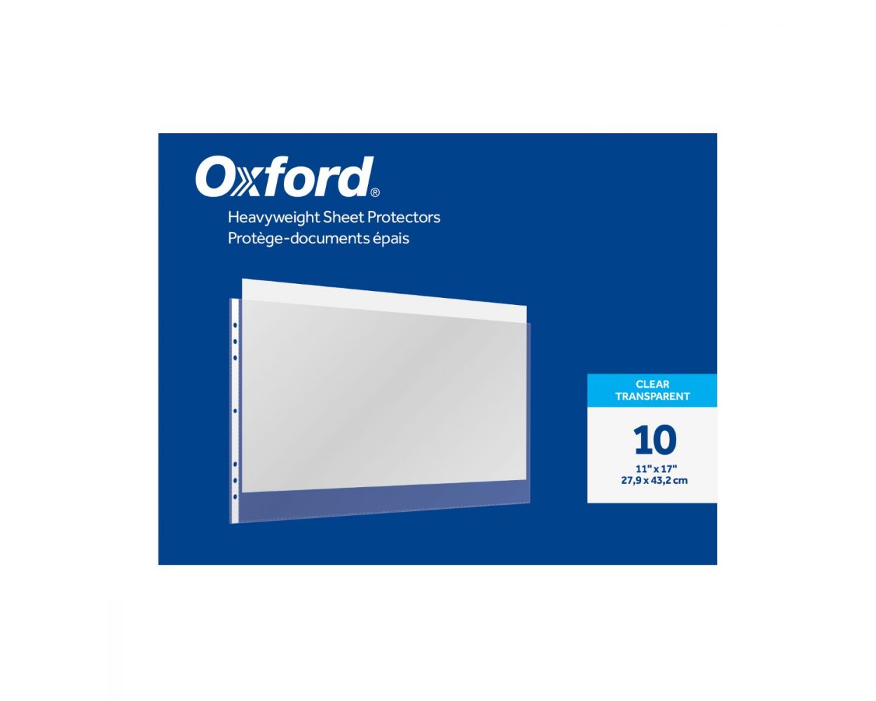 Oxford® Heavyweight Sheet Protectors, 11 x 17, Clear Finish