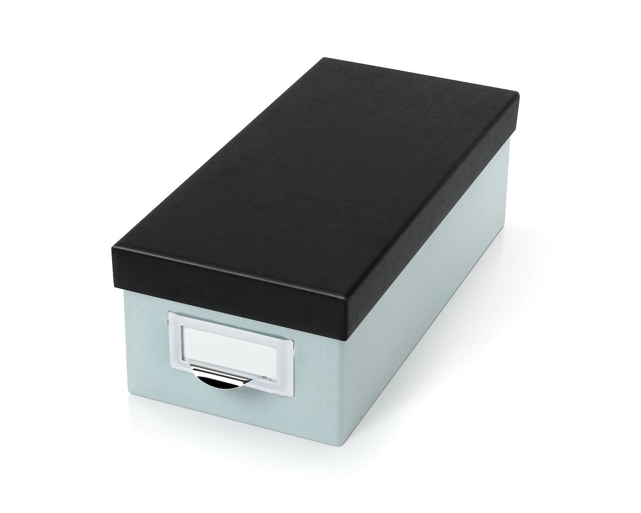Oxford® Index Card Storage Box, 3 x 5, Blue Fog, Black Lid