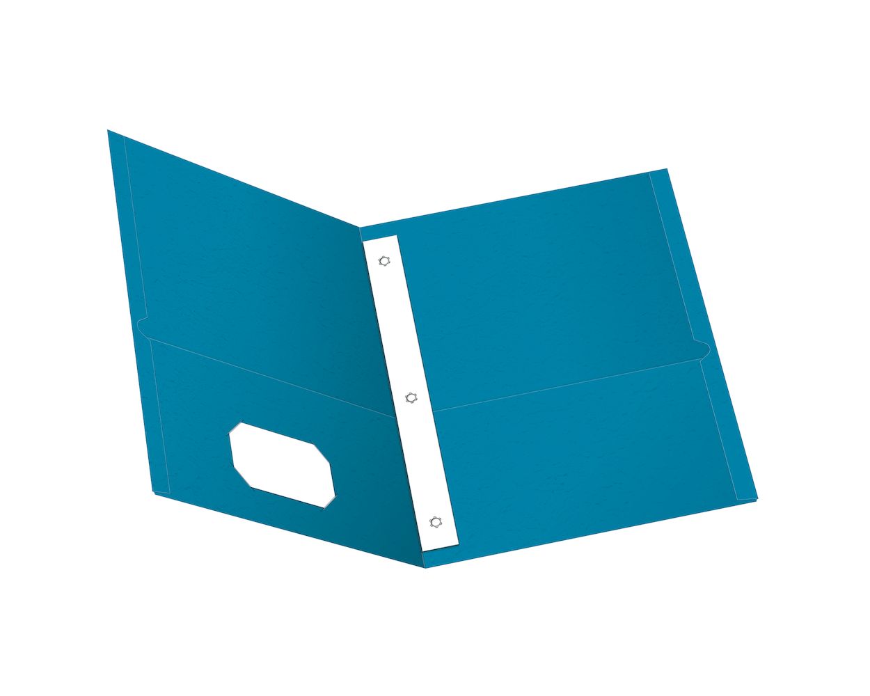 Oxford® Twin Pocket Folder with Fasteners, Light Blue