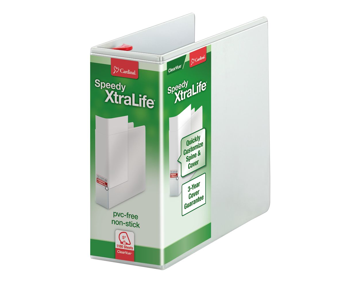 Cardinal 11x17 Speedy XtraLife Binder - 1 Inch Slant-D Ring, Non-Stick White